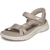 SKECHERS för kvinnor. 141481 Sandalias Slip-ins: GO WALK Flex - Illuminate taupe (37), Karta, Kardborreband, Casual, Deportivo, Strandkläder