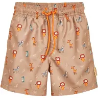 Playshoes Badshorts cappuccino / orange / svart / vit