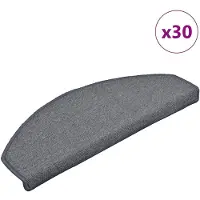 vidaXL Trappmattor 30 st 65x24x4 cm ljusgrå och blå halvrunda stora