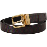 Dolce&Gabbana Regnbågsglitter Patenterat Läderbälte