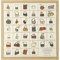 Coach Scarf beige / blodröd / svart