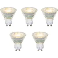 LUEDD Set med 5 GU10 50mm LED-lampor Klar 2,5W 450 lm 2700K