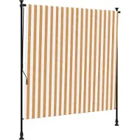 vidaXL Rullgardin utomhus orange och vit 200x270 cm tyg&stål