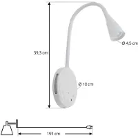 LINDBY Vägglampa , Zayna, dimbara, Vit, Vardagsrum, Aluminium, Modern
