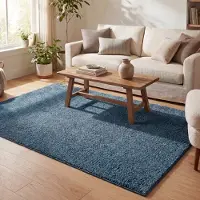 NATURL. Fluffig matta | Lofty blå hos Volero | 230x330 cm | Polypropen | Enfärgad | Rektangulär | Hög lugg