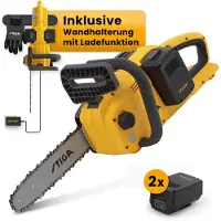 Stiga Elkedjesåg CS 300e Kit; 2x20 V; 30 cm; 2x4,0 Ah batteri; med vägghållare
