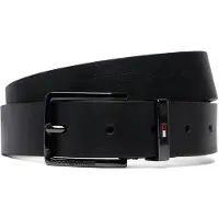 Tommy Hilfiger Debossed Logo Square Buckle Leather Belt