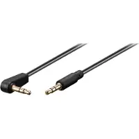 Goobay - Ljudkabel - mini-phone stereo 3.5 mm hane vinklad till mini-phone stereo 3.5 mm hane rak - 1.5 m - skärmad - svart