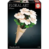 Educa Kreativt lekset - Floral Art - 6 White Roses - - One Size - Kreativt lekset