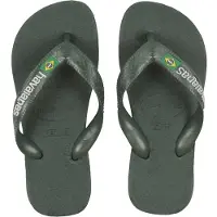 Havaianas - Sandaler och flip-flops - Brasil Logo Green Olive/Green Olive för Unisex - Storlek 37 - 38 - Khaki