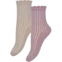 Minymo Strumpor - 2-pack - Dusky Orchid m. Glitter - - 35/38 - Strumpor