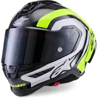 Alpinestars S-R10 Arius Carbon Integralhjälm Kolfiber/Neon gul M Unisex sort