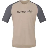 Norrøna - MTB-kläder - Fjora Equaliser Lightweight T-Shirt M Winter Twig Beluga för Unisex - Storlek L - Beige