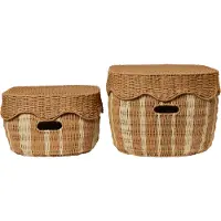 Ferm Living Förvaringskorg - 70/46 cm - 2 st. - Rivan - Natura - - One Size - Korg
