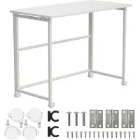 Macleans Folding desk table , white, mobile, 100x50cm, max. 50kg, MC-1250W