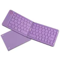 Mtp Products B023 68-tangenters magnetiskt hopfällbart trådlöst tangentbord med telefonstativ - QWERTY - Lila