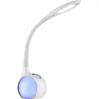 Globo LED skrivbordslampa PAULA, dimbar, Vitt / opal, Arbetsrum / kontor, Syntetmaterial, Modern, LED-bordslampa