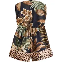 Next Jumpsuit marinblå / brun / ljusbrun / pastellgrön