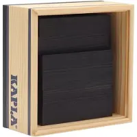 Kapla 40 SQUARES SVART - Träbyggsats med 40 svarta plattor