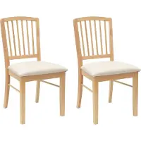 vidaXL Matstolar 2 pcs Naturfärg 50 x 52,5 x 91 cm Massiv Gummiträ