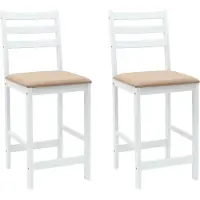 vidaXL Matstolar 2 pcs Vit 40 x 47,5 x 99,5 cm Massiv Gummiträ