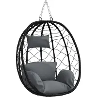 vidaXL Hängande äggstol Antracit 91.5 x 60 x 110 cm konstrotting