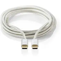 Nedis USB-kabel | USB 3.2 Gen 1 | USB-C(tm) Hane | USB-C(tm) Hane | 60 W | 4K@60Hz | 5 Gbps | Guldplaterad | 1.00 m | Rund | Flätad / Nylon | Aluminium | Kartong med täckt fönster