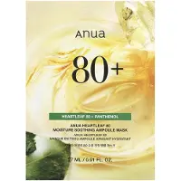 ANUA Heartleaf 80 Fuktgivande Lugnande Ampull Skönhetsmask, 1 ark, 27ml (0,91 fl oz)