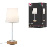 Paulmann Bordslampa , Stellan, Vit, Vardagsrum, Tyg / textil, Modern
