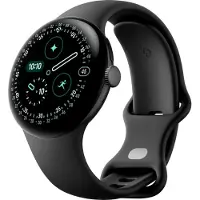 Google Pixel Watch 4 - 45 mm - mattsvart aluminium - smart klocka med aktivt band - fluoroelastomer med mjukt beröringsskikt - obsidian - bandstorlek: L - 32 GB - UWB, NFC, Bluetooth, Wi-Fi 6 - 36.7 g