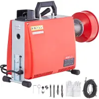 Vevor Avloppsrensningsmaskin 20m x 16mm 250W Avloppsborr manuell matning