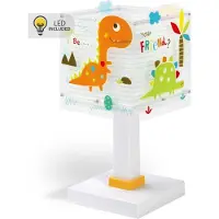DALBER Bordslampa Dinos, Vitt / opal, Barnrum, Syntetmaterial, Bordslampa