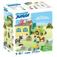 Playmobil Junior - Bondgård m. Traktor - 71656 - 29 Delar - - One Size - Klossar