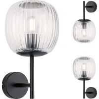 Paulmann vägglampa badrum RUYA E14 max. 20W IP44 230V matt svart / glas