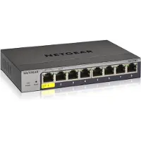 Netgear Smart GS108Tv3 - Switch - smart - 8 x 10/100/1000 - skrivbordsmodell, väggmonterbar - Likström
