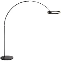 Steinhauer Båglampa Ringlux, dimbar, Svart, Vardagsrum / matsal, Metall, Modern, Golvlampa