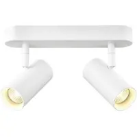 SLV takspotlight Noblo, vit, dimbar till varm, längd 24 cm, Vitt / opal, Vardagsrum / matsal, Aluminium / grå / zink, Modern, LED-taklampa