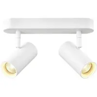 SLV LED-takspotlight Noblo, vit, 2 700 K, längd 24 cm dimbar, Vitt / opal, Vardagsrum / matsal, Aluminium / grå / zink, Modern, LED-taklampa