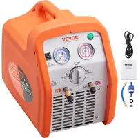 Vevor 1 HP köldmedieåtervinningsmaskin - Bärbar AC-återvinningsmaskin med dubbla cylindrar och högtrycksskydd 220-240V 50Hz återvinningsmaskin HVAC för ångbaserat flytande köldmedium, billuftkondition