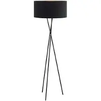 Eglo Golvlampa Fondachelli, Svart, Vardagsrum / matsal, Textil / tyger / siden, Ungt boande, Golvlampa