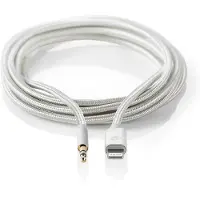 Nedis Nylon Guld Apple Lightning 8-pin Till Hane Adapterkabel Pläterad 3.5 Mm 1 M