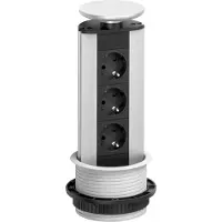 Schulte elektrotechnik 93100001 Kontaktpelare 3x Svart, Silver Skyddskontakt 1 st