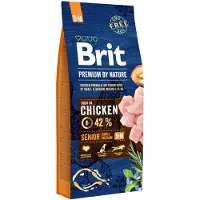 Brit Premium Nature S+m Hundfoder För Seniorer Med äpple Kyckling Och Majs 15kg