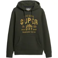 Superdry för män. M2014366A Grön Work Shop-luvtröja (XXL), Casual, Bomull