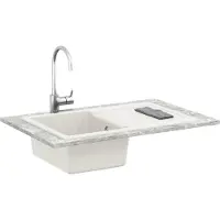 vidaXL Diskho Vit 780 x 500 mm 80% Kvarts och 20% Resin
