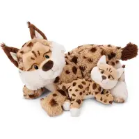 Nici Lodjur Mamma Och Barn Liggande Teddy 40 Cm 20 Cm