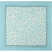 Kate spade Scarf 'Wild Blooms' turkos / himmelsblå / svart / vit