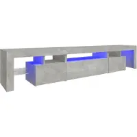 vidaXL Tv-bänk med LED-belysning betonggrå 215x36,5x40 cm