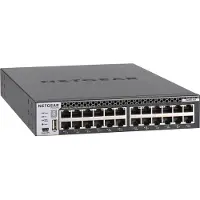 Netgear M4300-24X - Switch - L3 - Administrerad - 24 x 10 Gigabit Ethernet + 4 x delad 10 Gigabit SFP+ - främre till bakre luftflöde - rackmonterbar