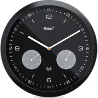 Mebus 52825 DCF Väggklocka 26 cm x 42 mm Svart